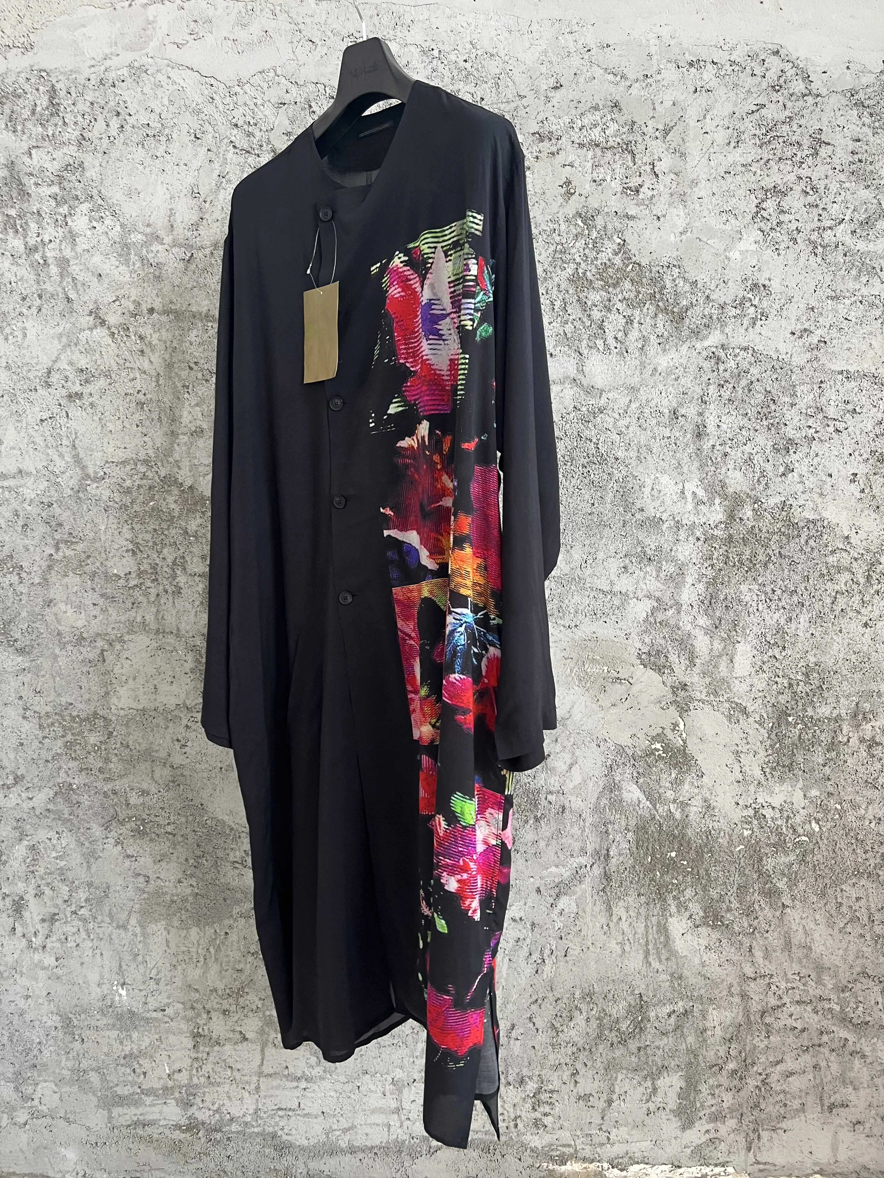 Silk notes, black and white guitar prints, oversized shirt for man