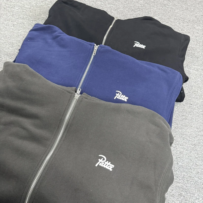 Retro Letter Patta Zipper Jackets High Quality Casual Men Women Sweatshirt Clothing Clothes