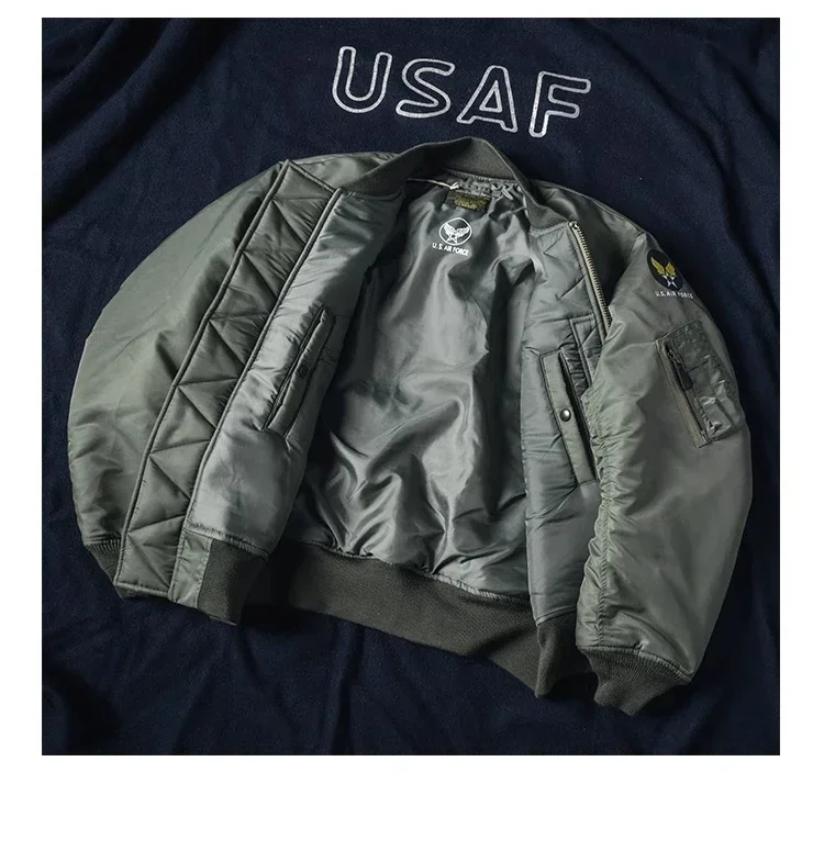 MA-1 Bomber Jacket Trendy Military-Style Waterproof Autumn Winter Jacket MA-1 Combat Flying Jacket