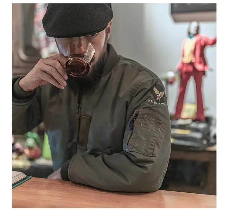 MA-1 Bomber Jacket Trendy Military-Style Waterproof Autumn Winter Jacket MA-1 Combat Flying Jacket