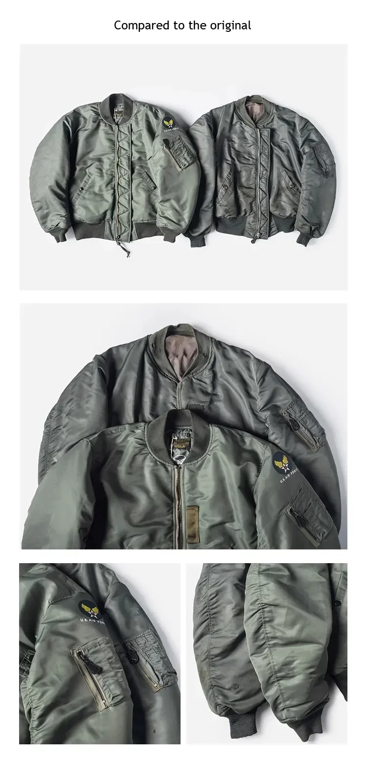 MA-1 Bomber Jacket Trendy Military-Style Waterproof Autumn Winter Jacket MA-1 Combat Flying Jacket
