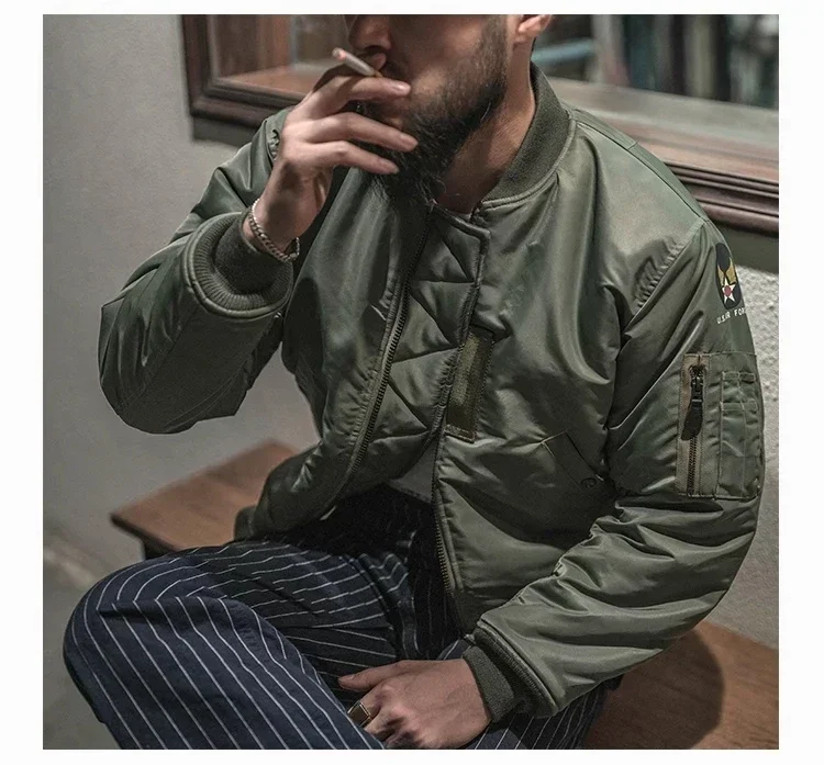 MA-1 Bomber Jacket Trendy Military-Style Waterproof Autumn Winter Jacket MA-1 Combat Flying Jacket