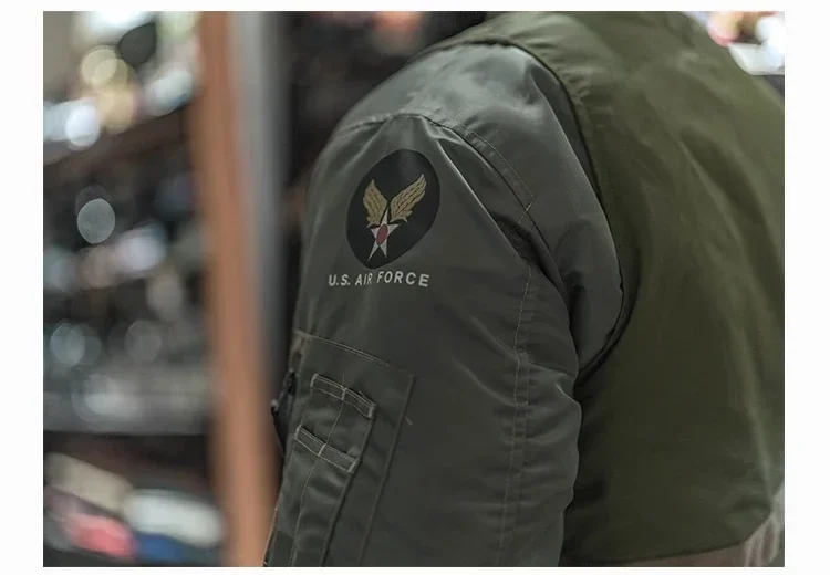MA-1 Bomber Jacket Trendy Military-Style Waterproof Autumn Winter Jacket MA-1 Combat Flying Jacket