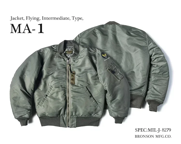 MA-1 Bomber Jacket Trendy Military-Style Waterproof Autumn Winter Jacket MA-1 Combat Flying Jacket