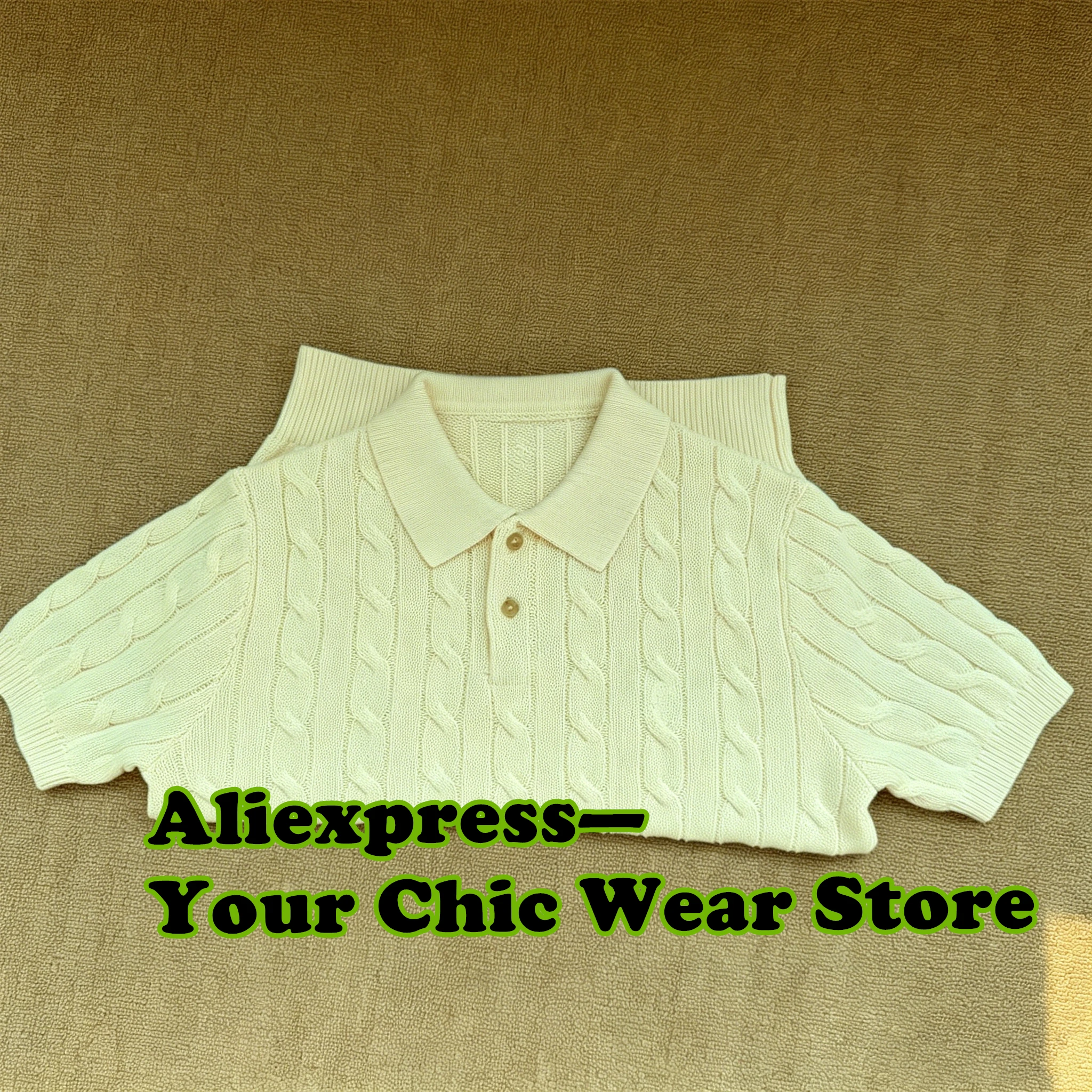 Male Shirts Vintage Men's Cotton Thick Fried Dough Twists Stand Collar Knitwear Short Sleeve Top