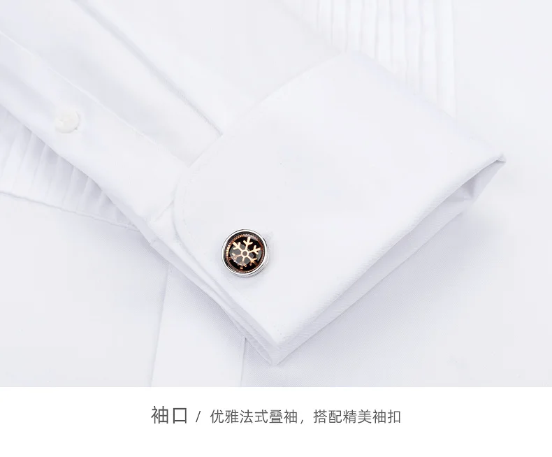 Men's Dress Cufflinks Shirt Pure Cotton Slim Wedding Banquet Wing Collar Formal Men's Bow Tie