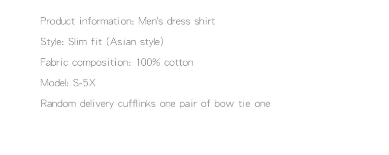 Men's Dress Cufflinks Shirt Pure Cotton Slim Wedding Banquet Wing Collar Formal Men's Bow Tie