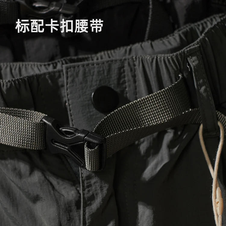 Summer New American Outdoor Quick Dry Cargo Shorts Men's Fashion Pure Cotton Washed Loose Multi-pocket Casual Five-point Pants