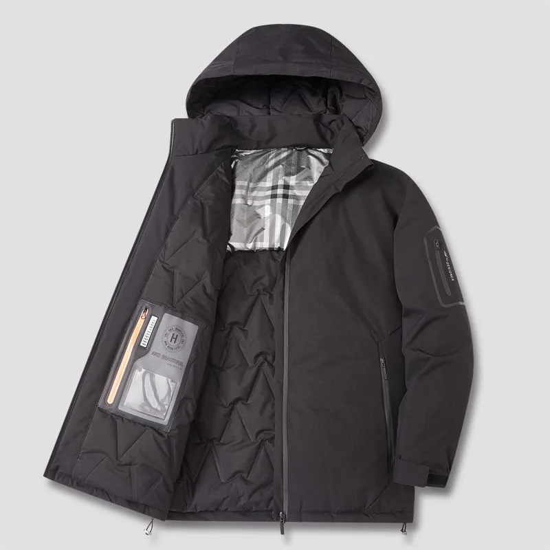 2024 Autumn and Winter New Fashion Trend Thick Warm Hooded Cotton-Padded Jacket Men's Casual Loose Comfortable Plus Size Coat