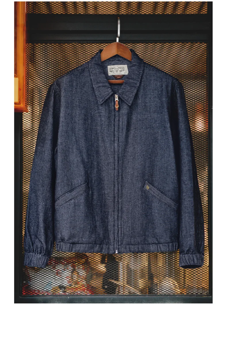 Maden American New Spring And Autumn Retro Denim Jacket Cityboy Amekaji Style Loose Lapel Jacket Men’s Fashion Short Blue Coats