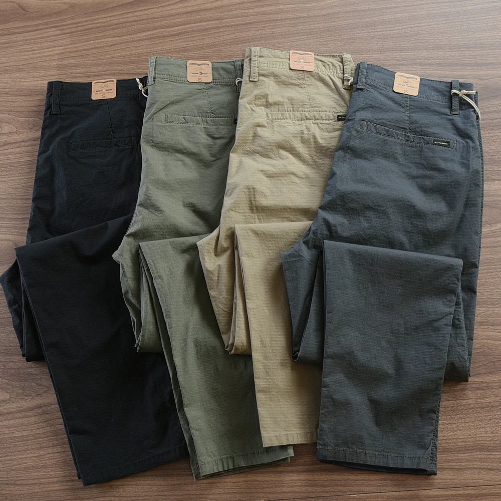 Summer New American Retro Thin Straight Leg Quick-drying Casual Pants Fashion Simple Breathable Loose Ankle-length Trousers