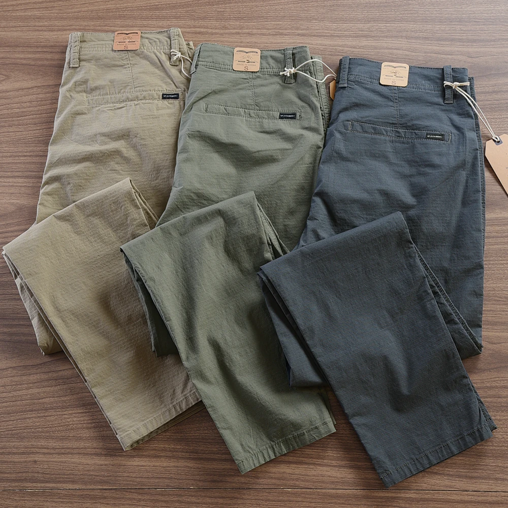 Summer New American Retro Thin Straight Leg Quick-drying Casual Pants Fashion Simple Breathable Loose Ankle-length Trousers