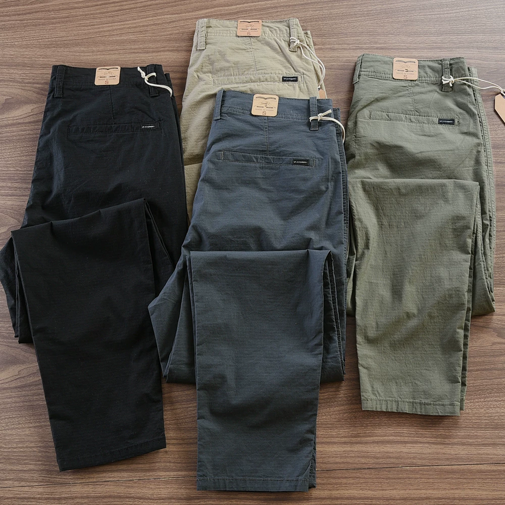 Summer New American Retro Thin Straight Leg Quick-drying Casual Pants Fashion Simple Breathable Loose Ankle-length Trousers