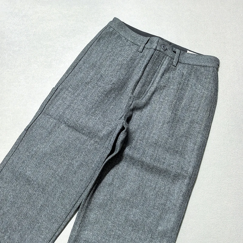 5904# 2025 Autumn and Winter New American Retro Thick Wool Cargo Pants Men's Trendy Brand Straight Casual Busniess Suit Trousers