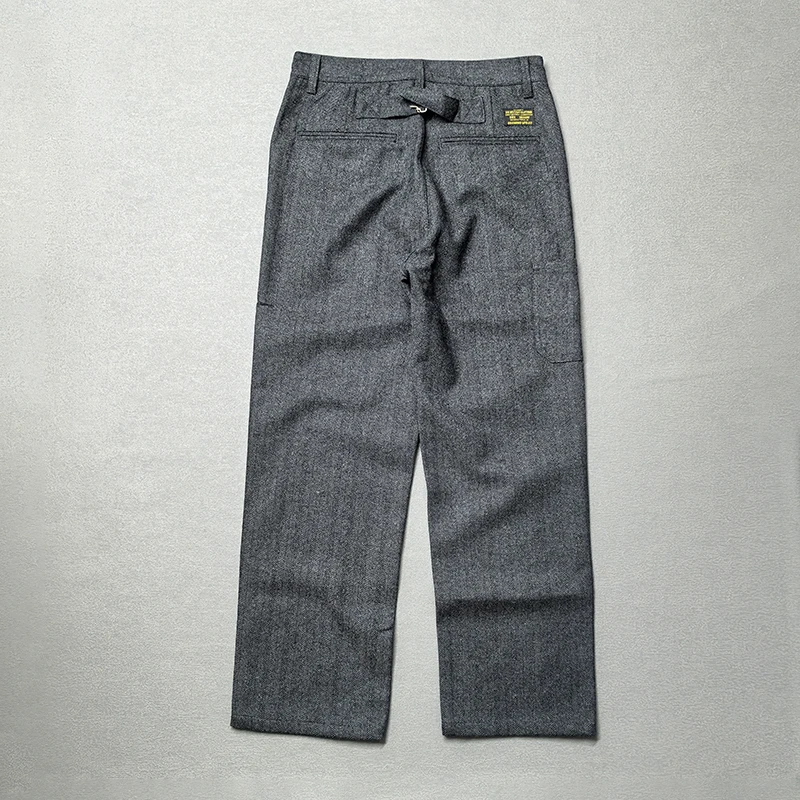 5904# 2025 Autumn and Winter New American Retro Thick Wool Cargo Pants Men's Trendy Brand Straight Casual Busniess Suit Trousers