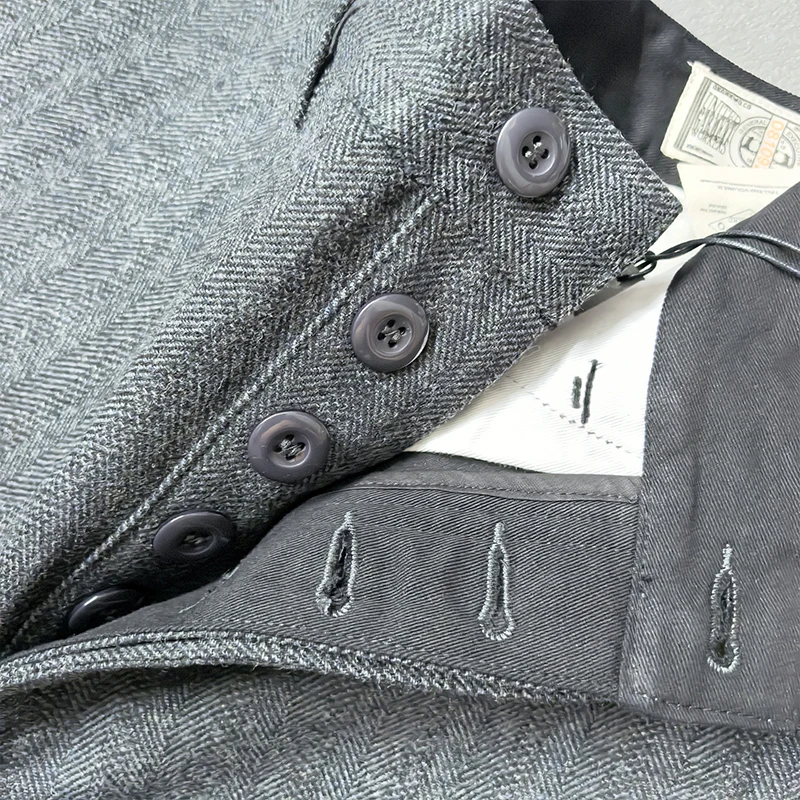 5904# 2025 Autumn and Winter New American Retro Thick Wool Cargo Pants Men's Trendy Brand Straight Casual Busniess Suit Trousers
