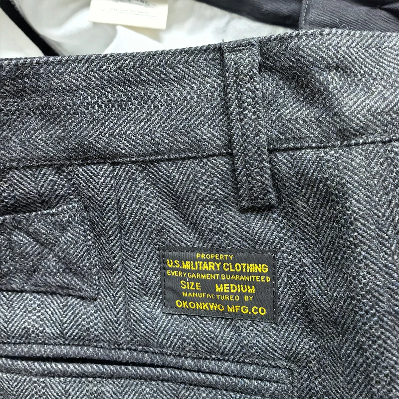 5904# 2025 Autumn and Winter New American Retro Thick Wool Cargo Pants Men's Trendy Brand Straight Casual Busniess Suit Trousers