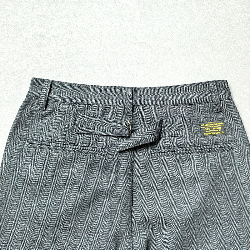 5904# 2025 Autumn and Winter New American Retro Thick Wool Cargo Pants Men's Trendy Brand Straight Casual Busniess Suit Trousers