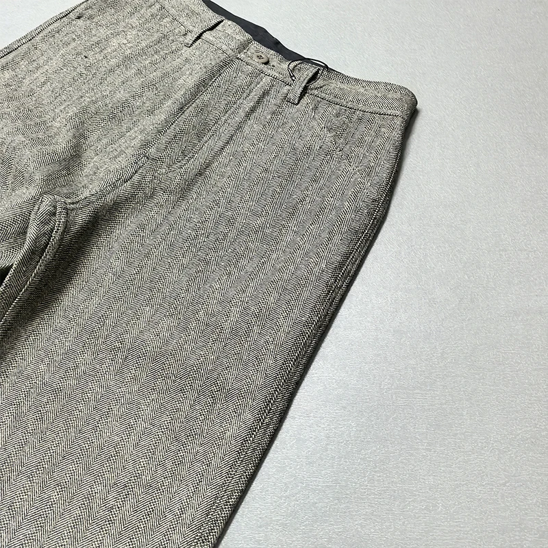 5904# 2025 Autumn and Winter New American Retro Thick Wool Cargo Pants Men's Trendy Brand Straight Casual Busniess Suit Trousers