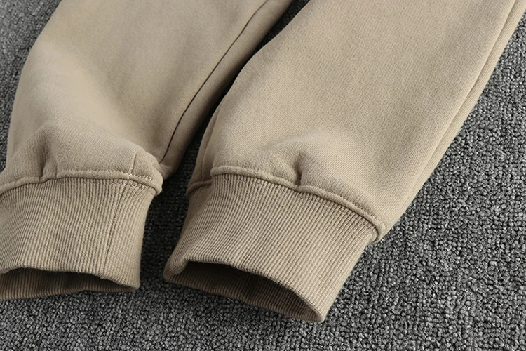 Autumn Winter New American Retro Thickened Velvet Sweatpants Men's Simple Washed Heavyweight Drawstring Sports Ankle-tied Pants