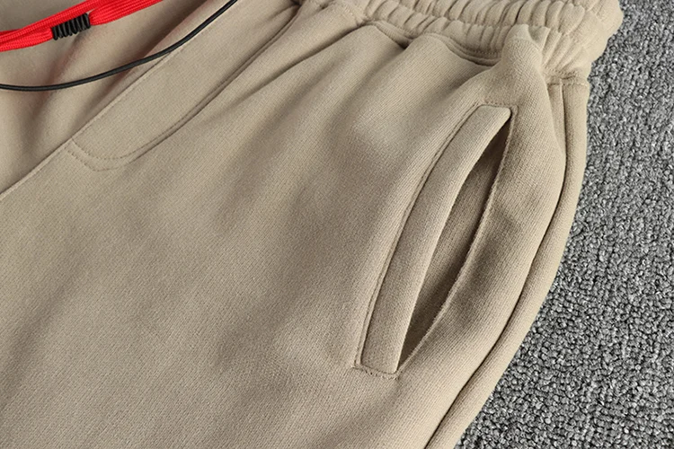 Autumn Winter New American Retro Thickened Velvet Sweatpants Men's Simple Washed Heavyweight Drawstring Sports Ankle-tied Pants