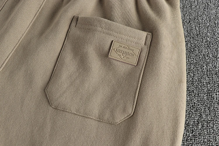 Autumn Winter New American Retro Thickened Velvet Sweatpants Men's Simple Washed Heavyweight Drawstring Sports Ankle-tied Pants