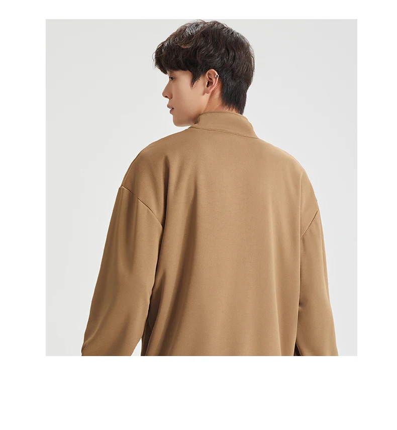 Large Size Men's Sweatshirts M-8XL Autumn Stand-up Collar Half-zipper Solid Color Long-sleeved Oversize Outdoor Sports Pullover