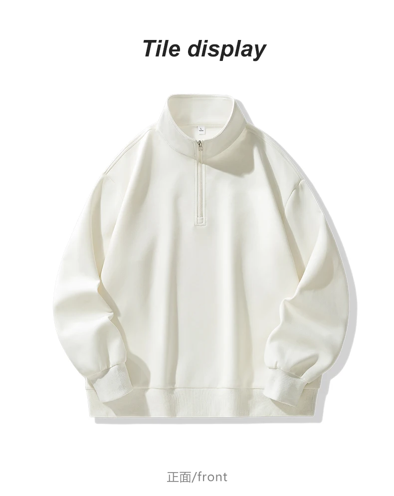 Large Size Men's Sweatshirts M-8XL Autumn Stand-up Collar Half-zipper Solid Color Long-sleeved Oversize Outdoor Sports Pullover