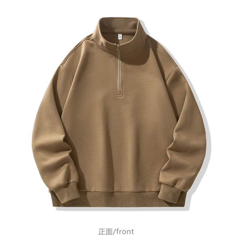 Large Size Men's Sweatshirts M-8XL Autumn Stand-up Collar Half-zipper Solid Color Long-sleeved Oversize Outdoor Sports Pullover