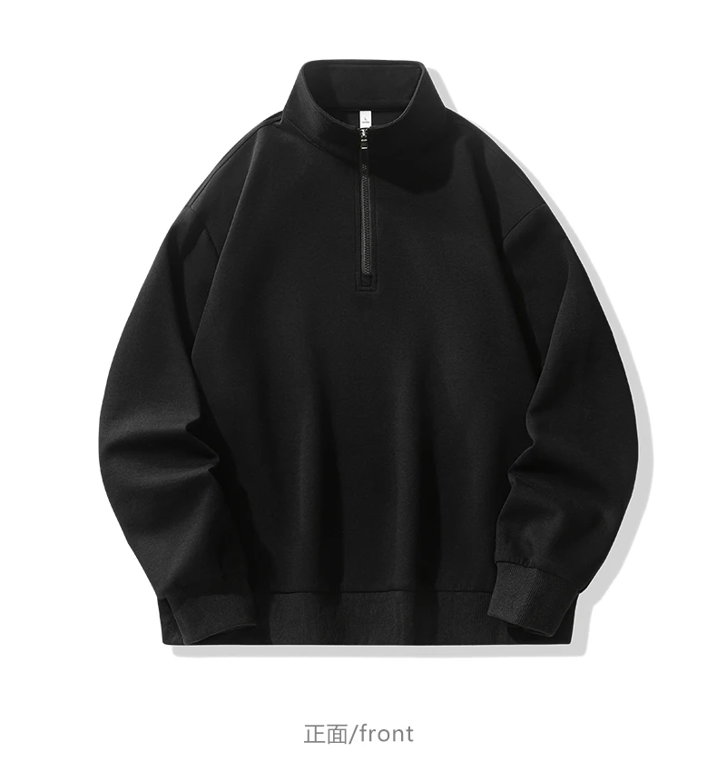 Large Size Men's Sweatshirts M-8XL Autumn Stand-up Collar Half-zipper Solid Color Long-sleeved Oversize Outdoor Sports Pullover