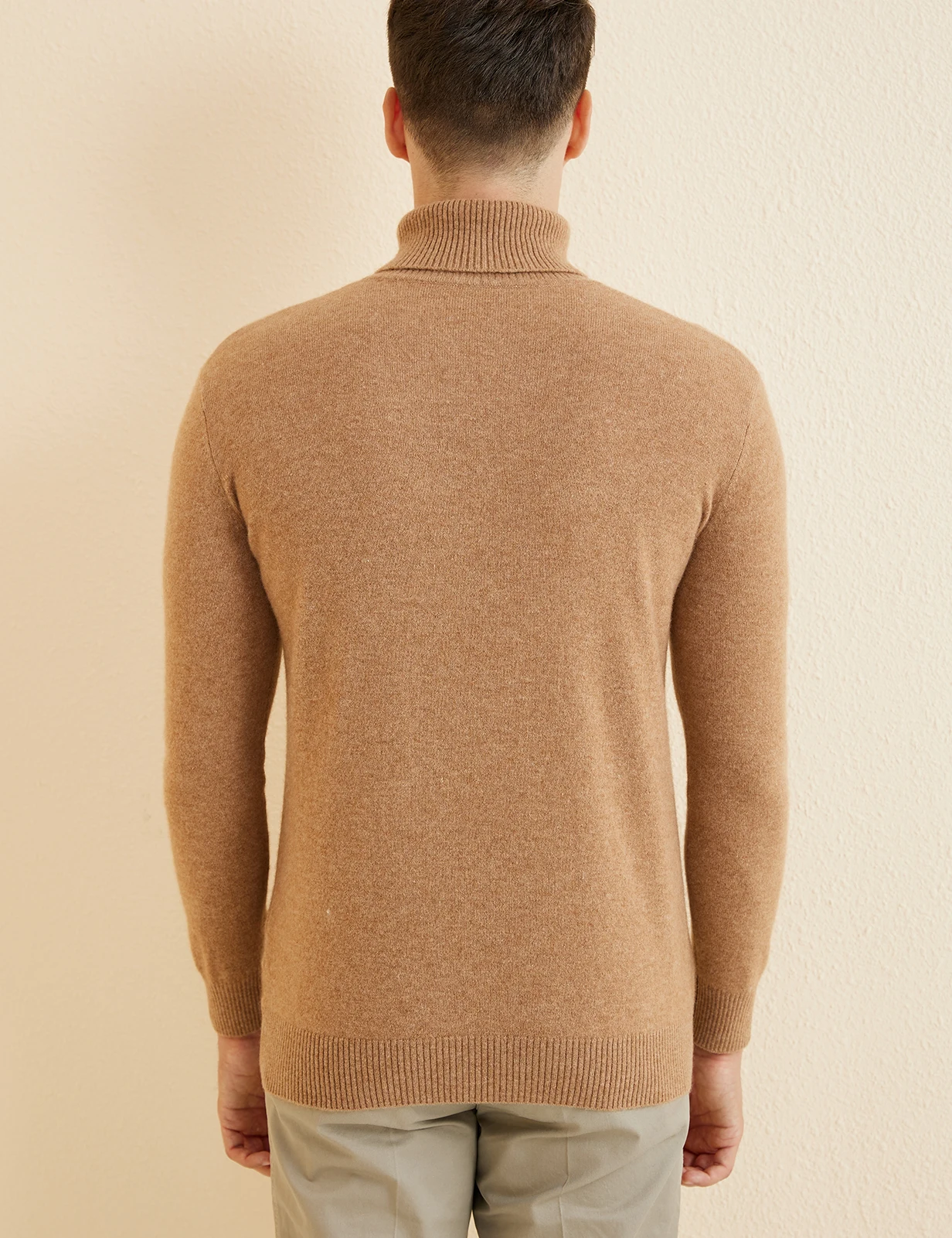 Knit Sweater for Men 100% Merino Wool Turtleneck Wool Sweater Fall Winter Warm Long Sleeve Pullover Male Korean Luxury Clothing