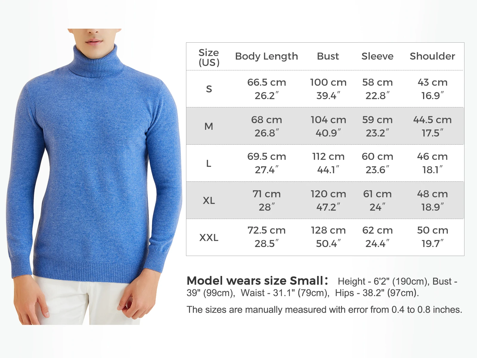 Knit Sweater for Men 100% Merino Wool Turtleneck Wool Sweater Fall Winter Warm Long Sleeve Pullover Male Korean Luxury Clothing