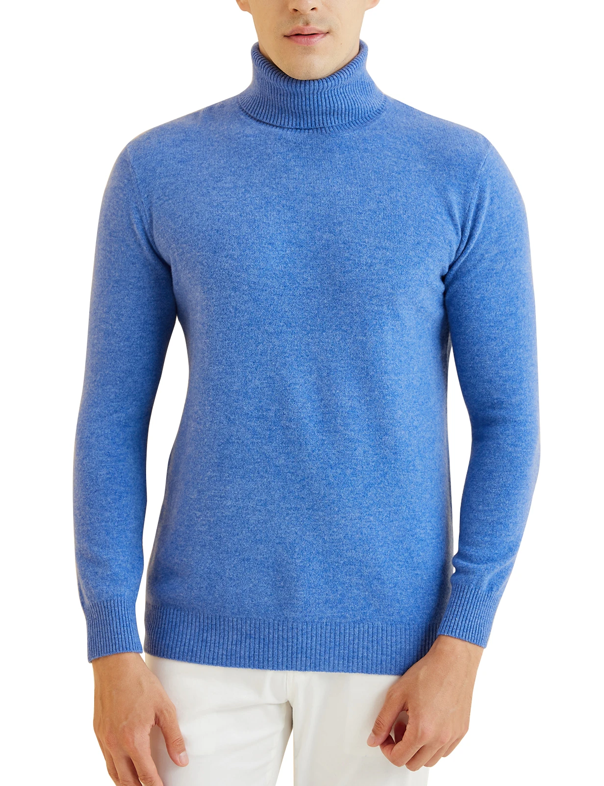 Knit Sweater for Men 100% Merino Wool Turtleneck Wool Sweater Fall Winter Warm Long Sleeve Pullover Male Korean Luxury Clothing
