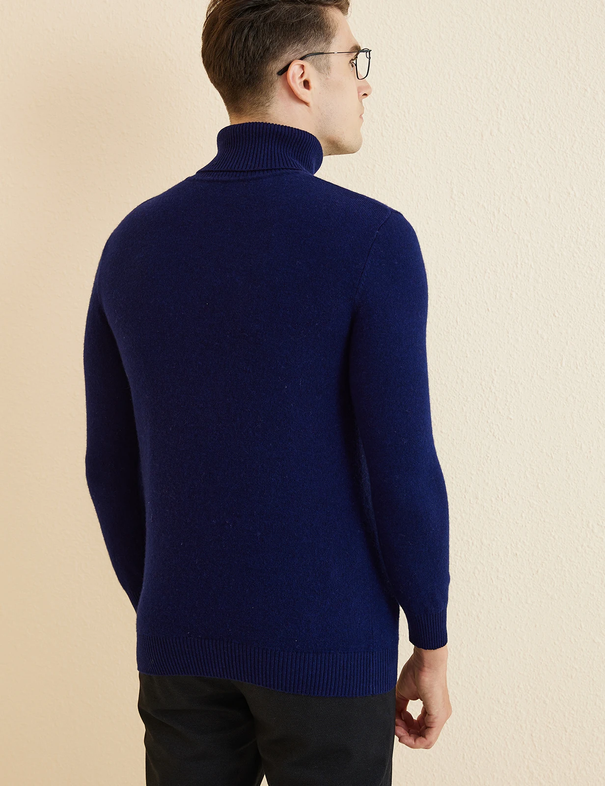 Knit Sweater for Men 100% Merino Wool Turtleneck Wool Sweater Fall Winter Warm Long Sleeve Pullover Male Korean Luxury Clothing