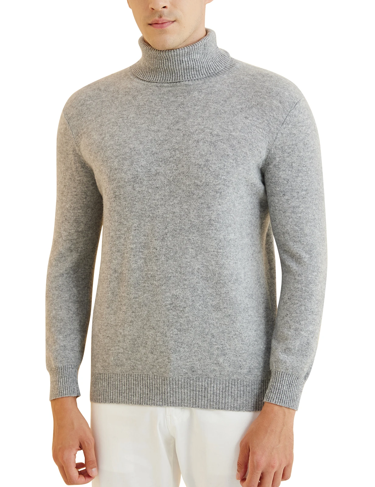 Knit Sweater for Men 100% Merino Wool Turtleneck Wool Sweater Fall Winter Warm Long Sleeve Pullover Male Korean Luxury Clothing