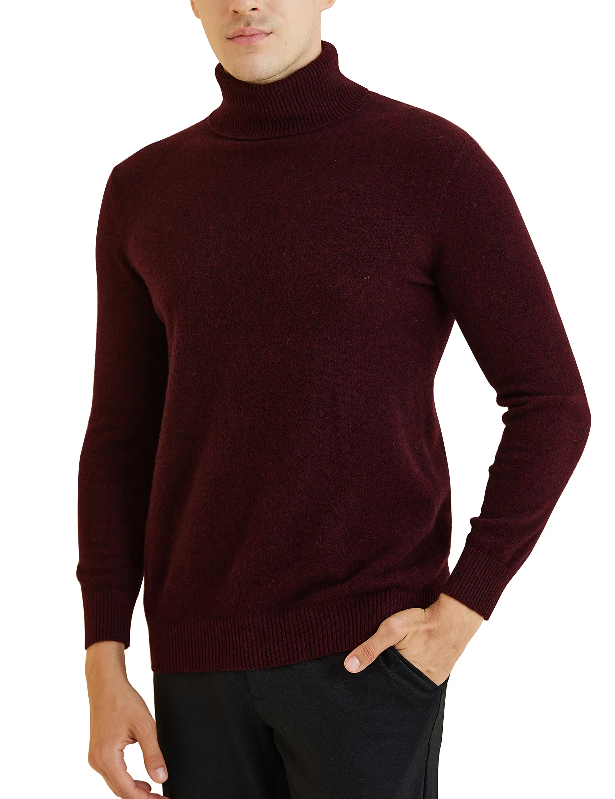 Knit Sweater for Men 100% Merino Wool Turtleneck Wool Sweater Fall Winter Warm Long Sleeve Pullover Male Korean Luxury Clothing