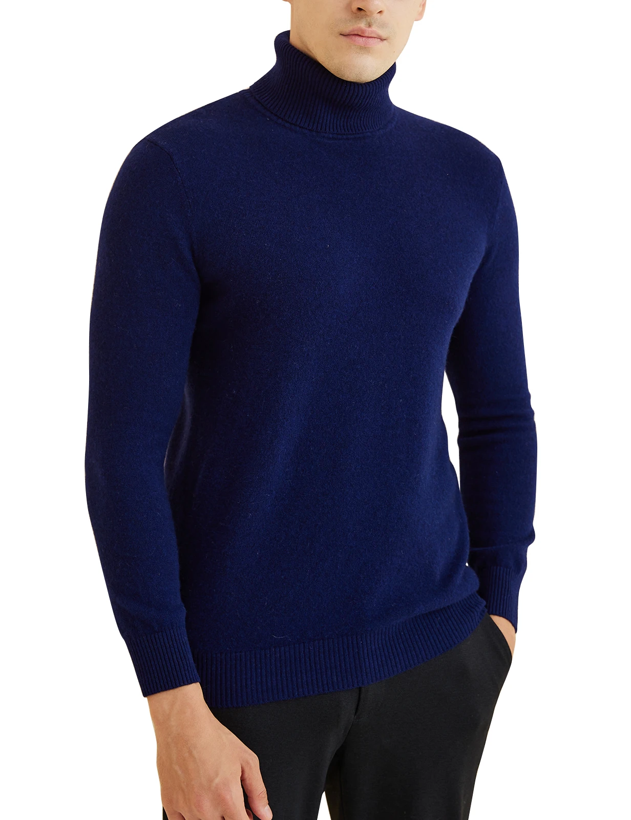 Knit Sweater for Men 100% Merino Wool Turtleneck Wool Sweater Fall Winter Warm Long Sleeve Pullover Male Korean Luxury Clothing