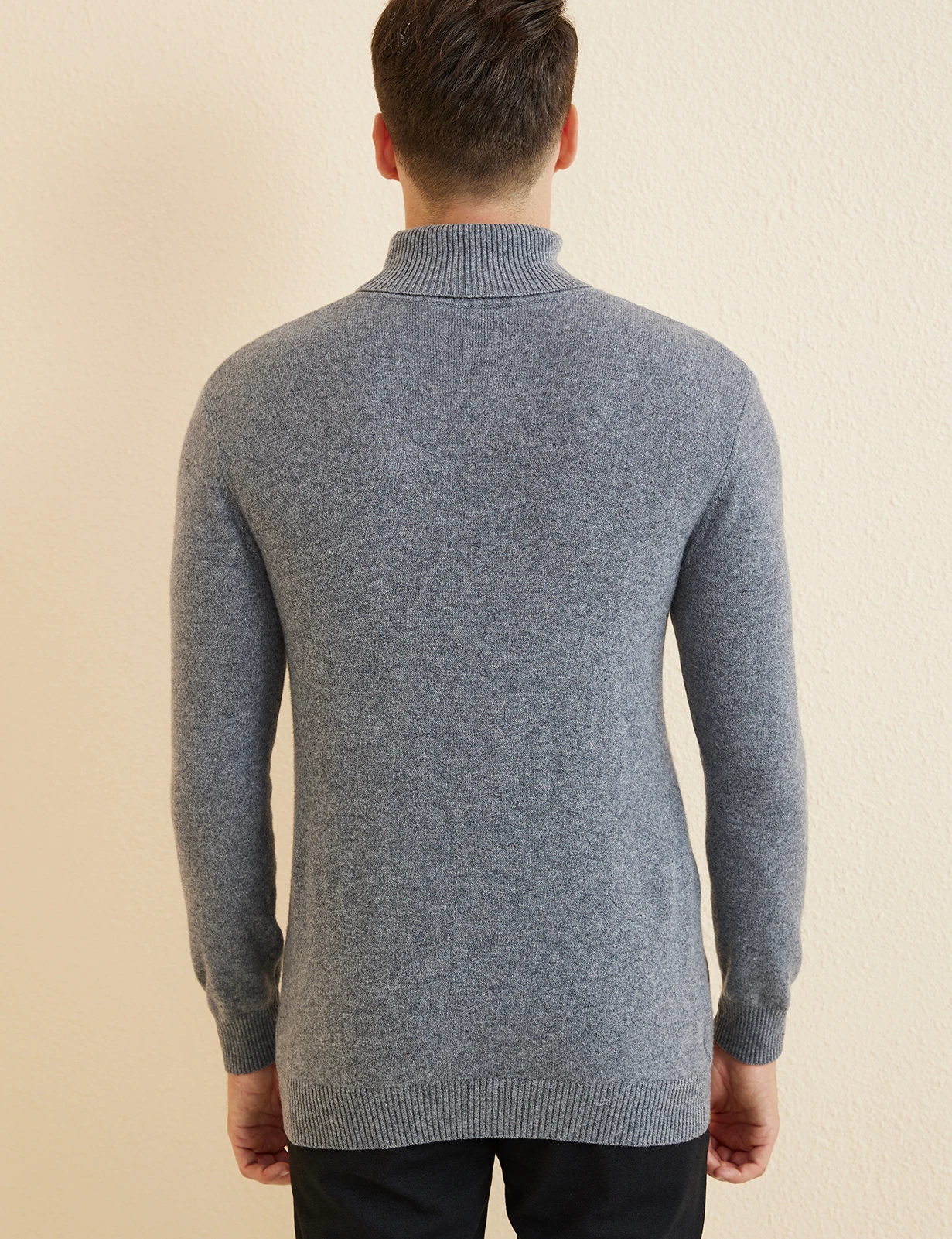 Knit Sweater for Men 100% Merino Wool Turtleneck Wool Sweater Fall Winter Warm Long Sleeve Pullover Male Korean Luxury Clothing