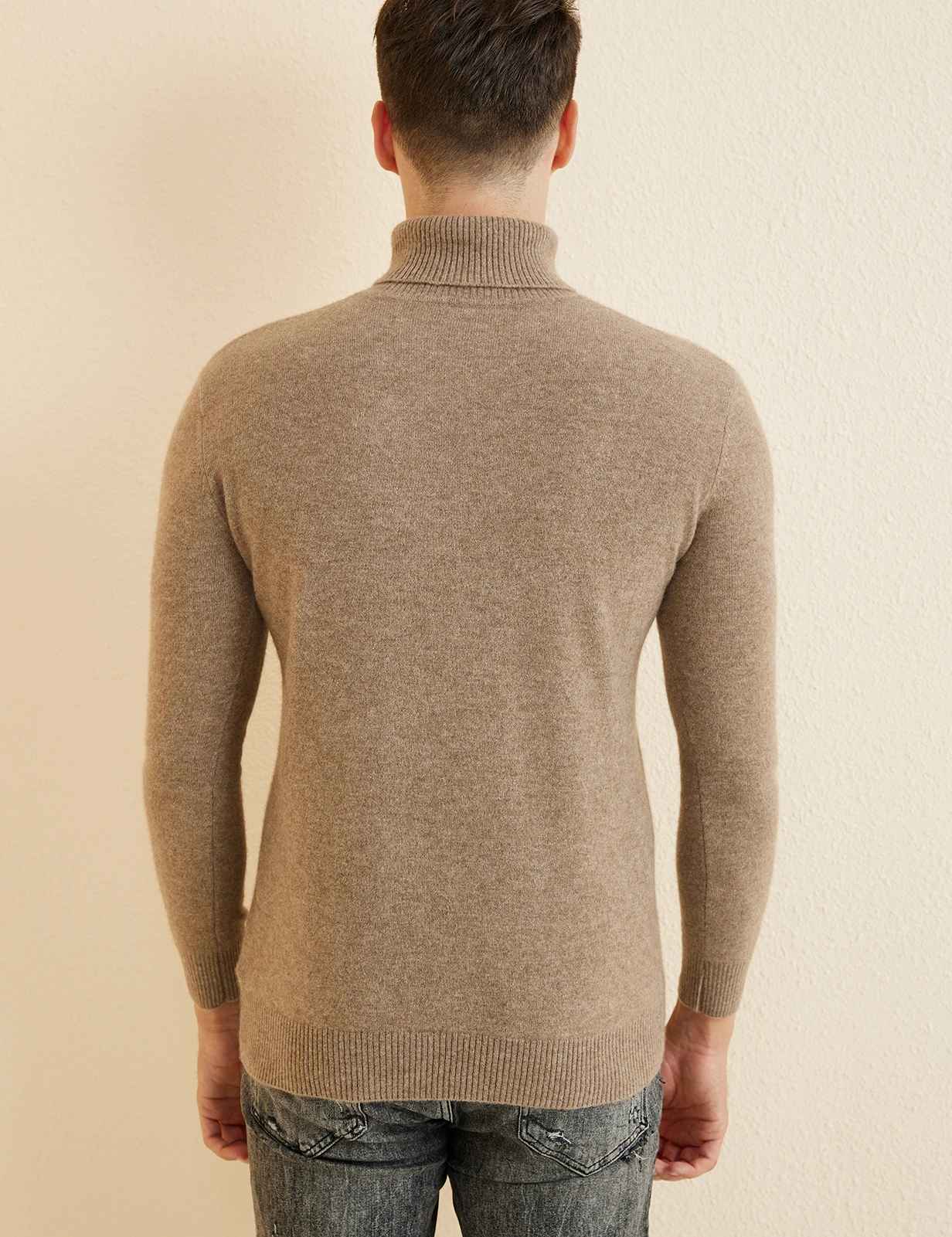Knit Sweater for Men 100% Merino Wool Turtleneck Wool Sweater Fall Winter Warm Long Sleeve Pullover Male Korean Luxury Clothing