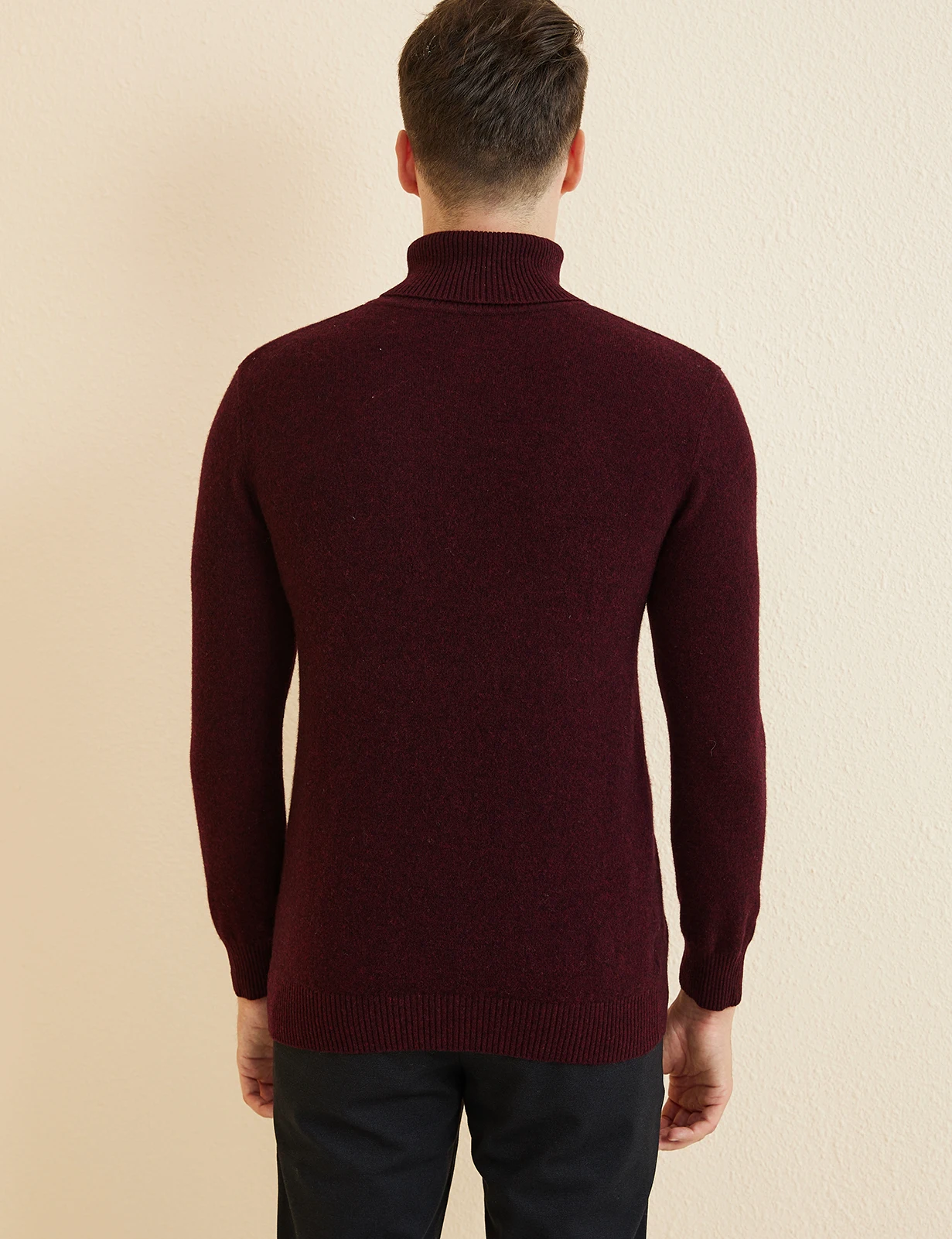 Knit Sweater for Men 100% Merino Wool Turtleneck Wool Sweater Fall Winter Warm Long Sleeve Pullover Male Korean Luxury Clothing
