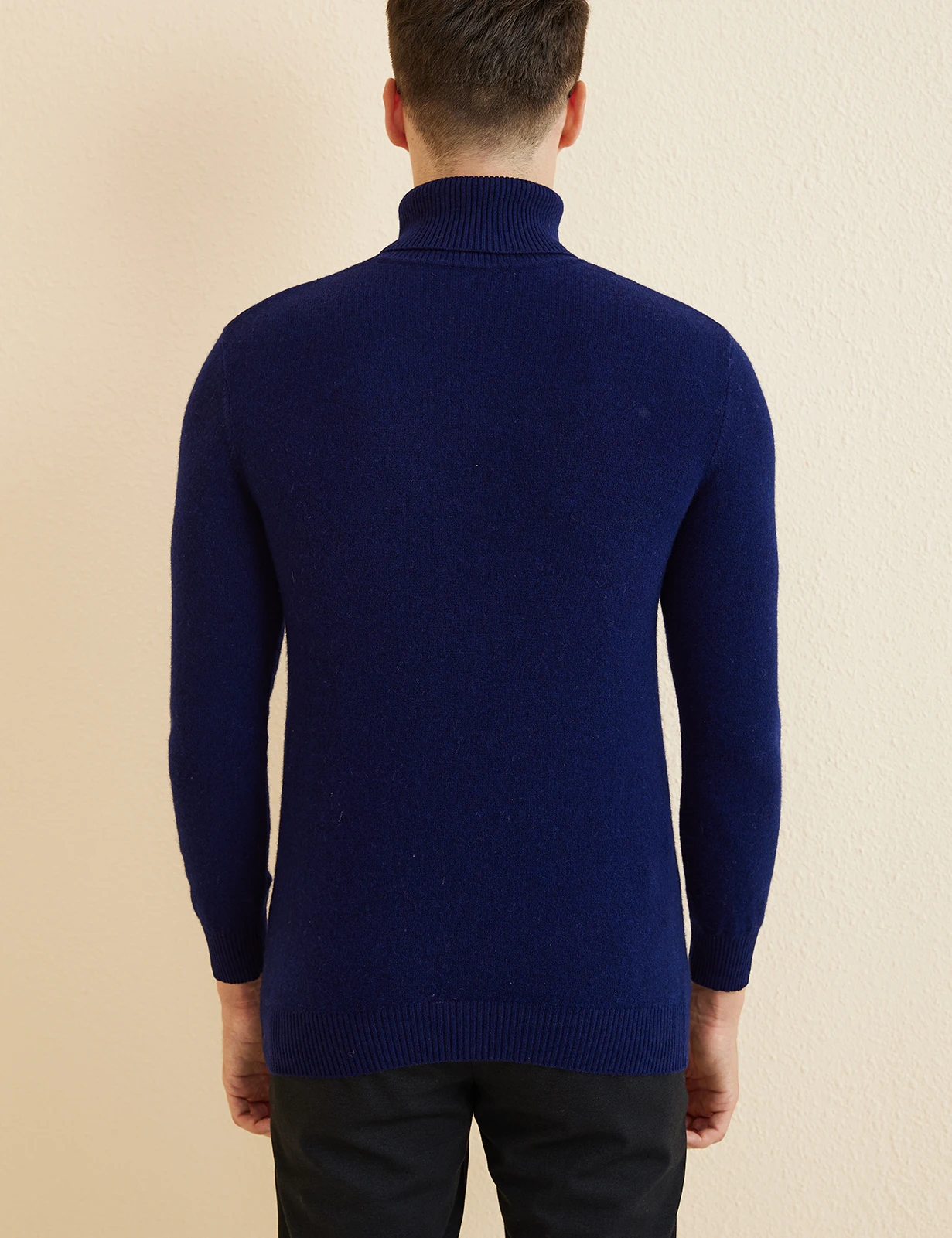 Knit Sweater for Men 100% Merino Wool Turtleneck Wool Sweater Fall Winter Warm Long Sleeve Pullover Male Korean Luxury Clothing