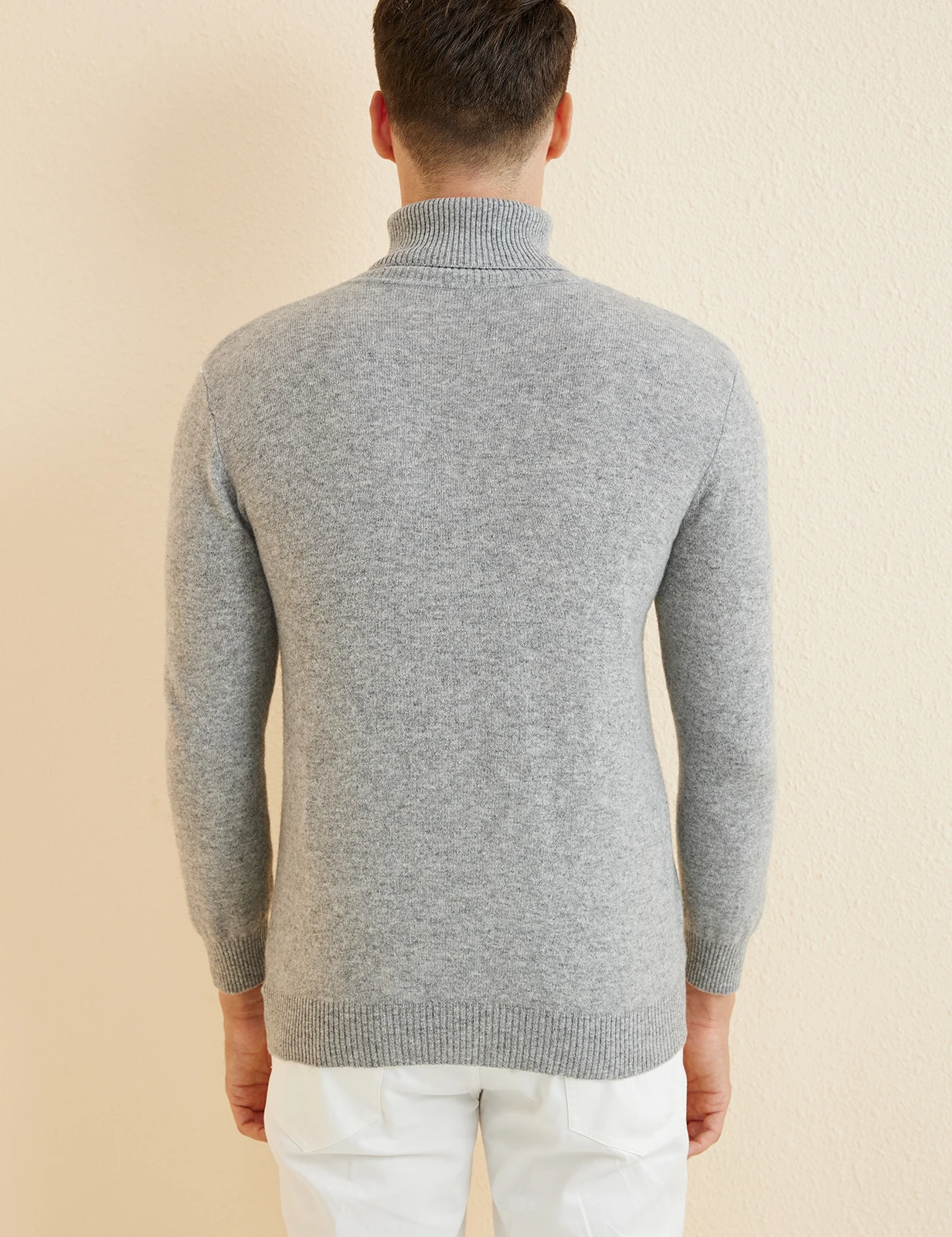 Knit Sweater for Men 100% Merino Wool Turtleneck Wool Sweater Fall Winter Warm Long Sleeve Pullover Male Korean Luxury Clothing