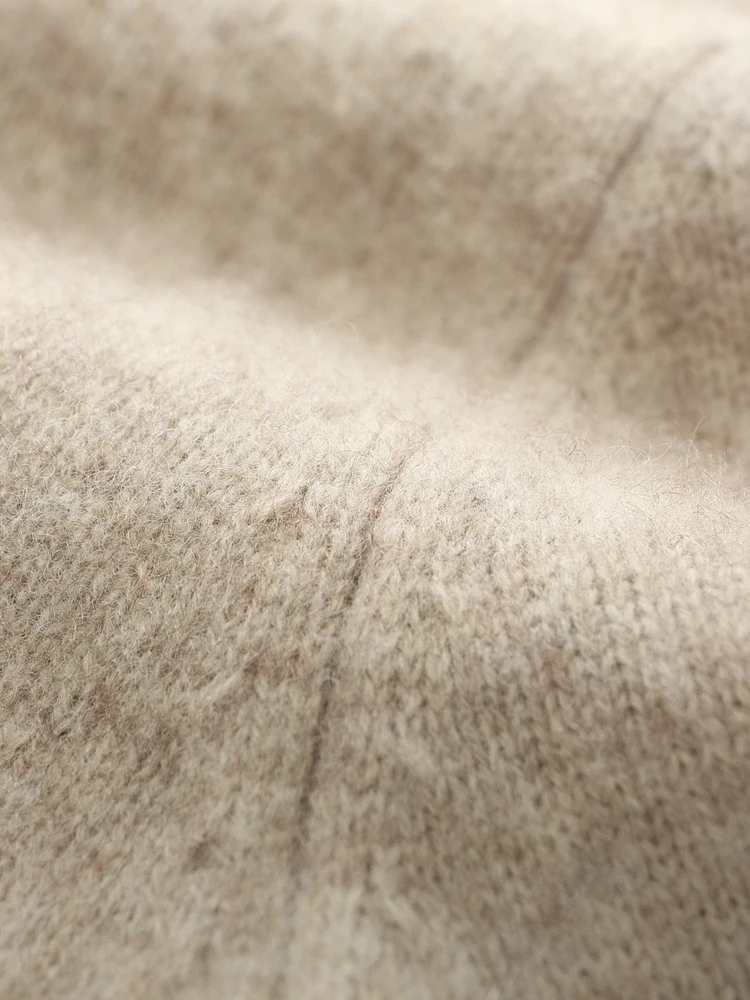 100% Merino Wool Men's Knitwear Cardigans Autumn Winter Thick Zipper Sweater Mock Neck Cashmere Simplicity Comfortable Coat