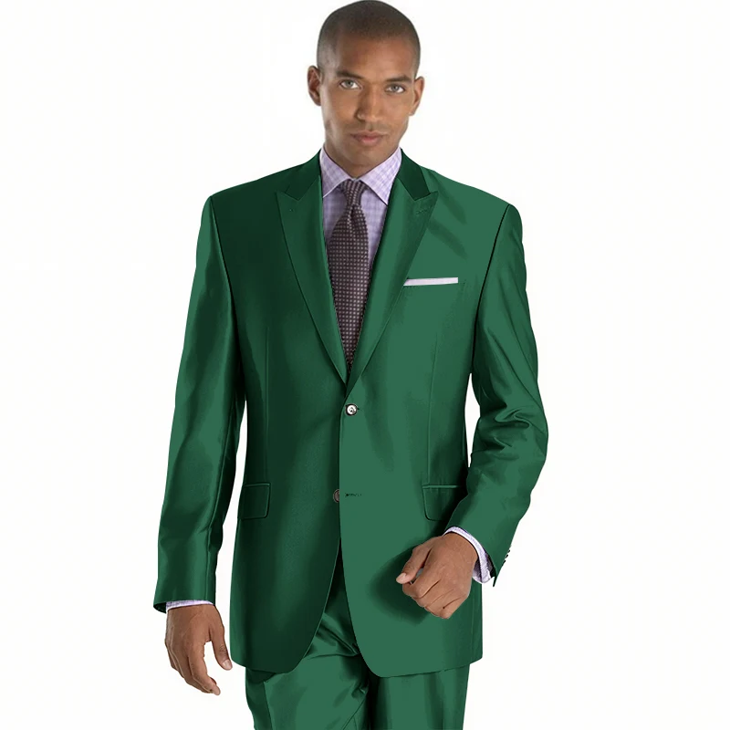 2022 New Arrival Mens Suits Groomsmen Peak Lapel Groom Tuxedos Shiny Silver Wedding Best Man Suit