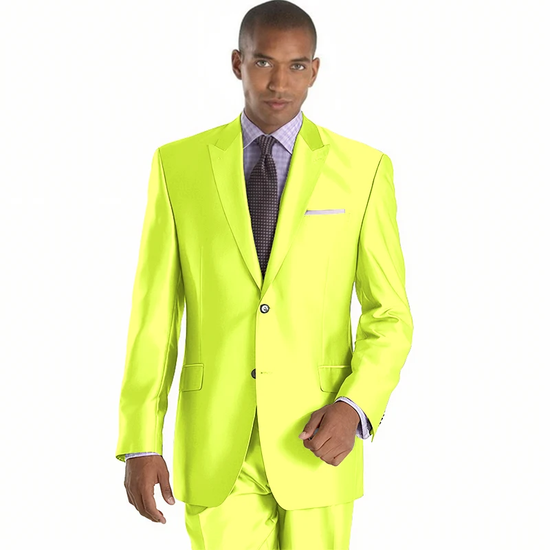2022 New Arrival Mens Suits Groomsmen Peak Lapel Groom Tuxedos Shiny Silver Wedding Best Man Suit