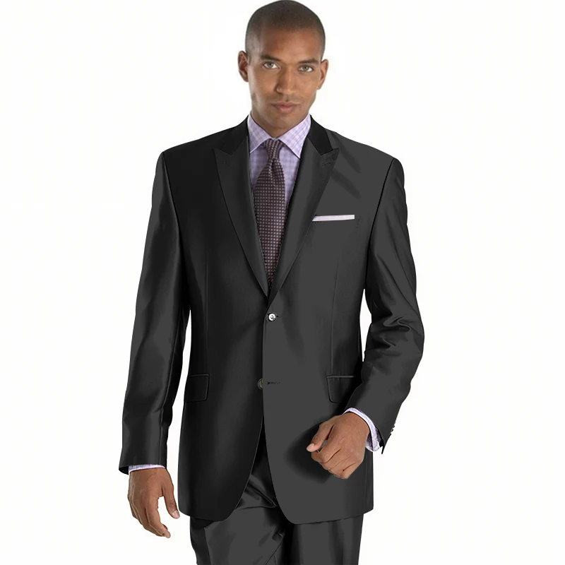 2022 New Arrival Mens Suits Groomsmen Peak Lapel Groom Tuxedos Shiny Silver Wedding Best Man Suit