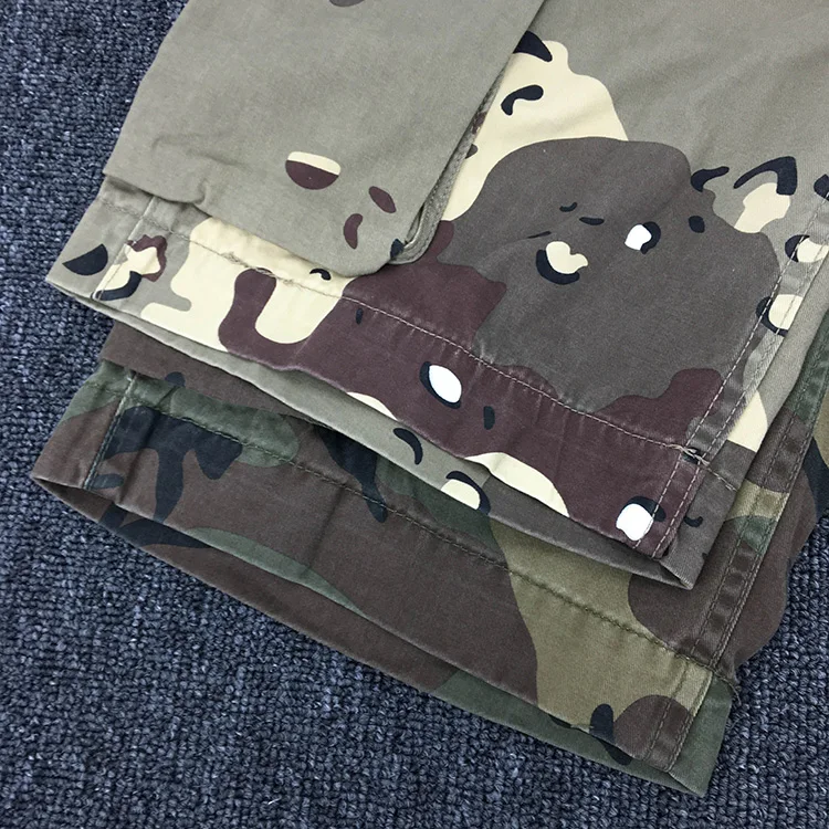 Summer New American Retro Heavyweight Camouflage Cargo Shorts Men's Pure Cotton Washed Loose Multi-pocket Casual 5-point Pants
