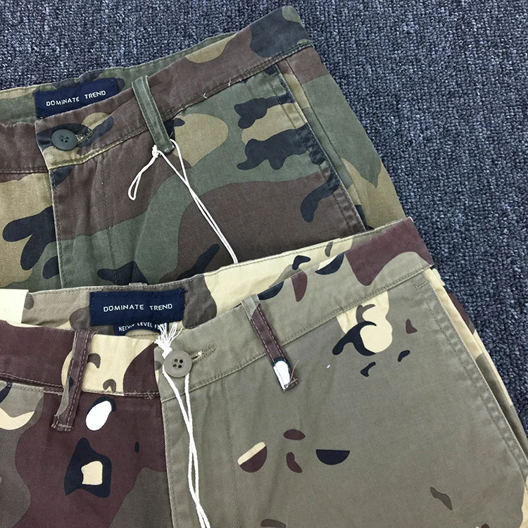 Summer New American Retro Heavyweight Camouflage Cargo Shorts Men's Pure Cotton Washed Loose Multi-pocket Casual 5-point Pants