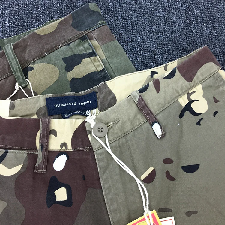 Summer New American Retro Heavyweight Camouflage Cargo Shorts Men's Pure Cotton Washed Loose Multi-pocket Casual 5-point Pants