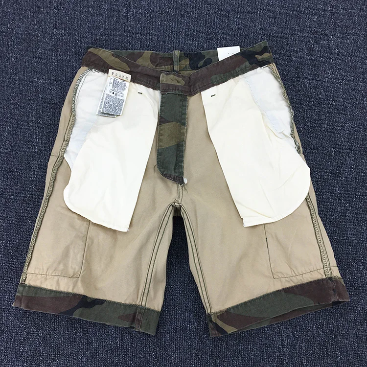 Summer New American Retro Heavyweight Camouflage Cargo Shorts Men's Pure Cotton Washed Loose Multi-pocket Casual 5-point Pants